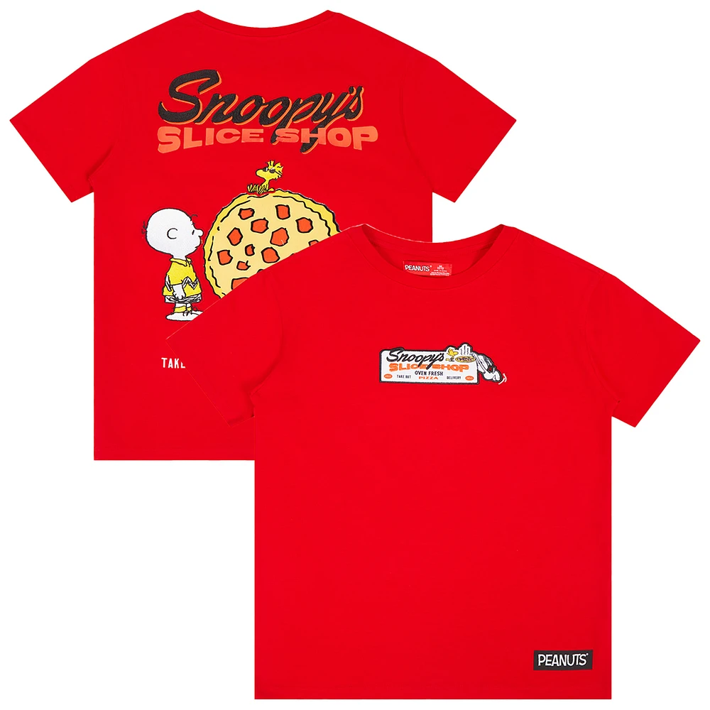 Youth Freeze Max Red Peanuts Snoopy's Slice Shop T-Shirt