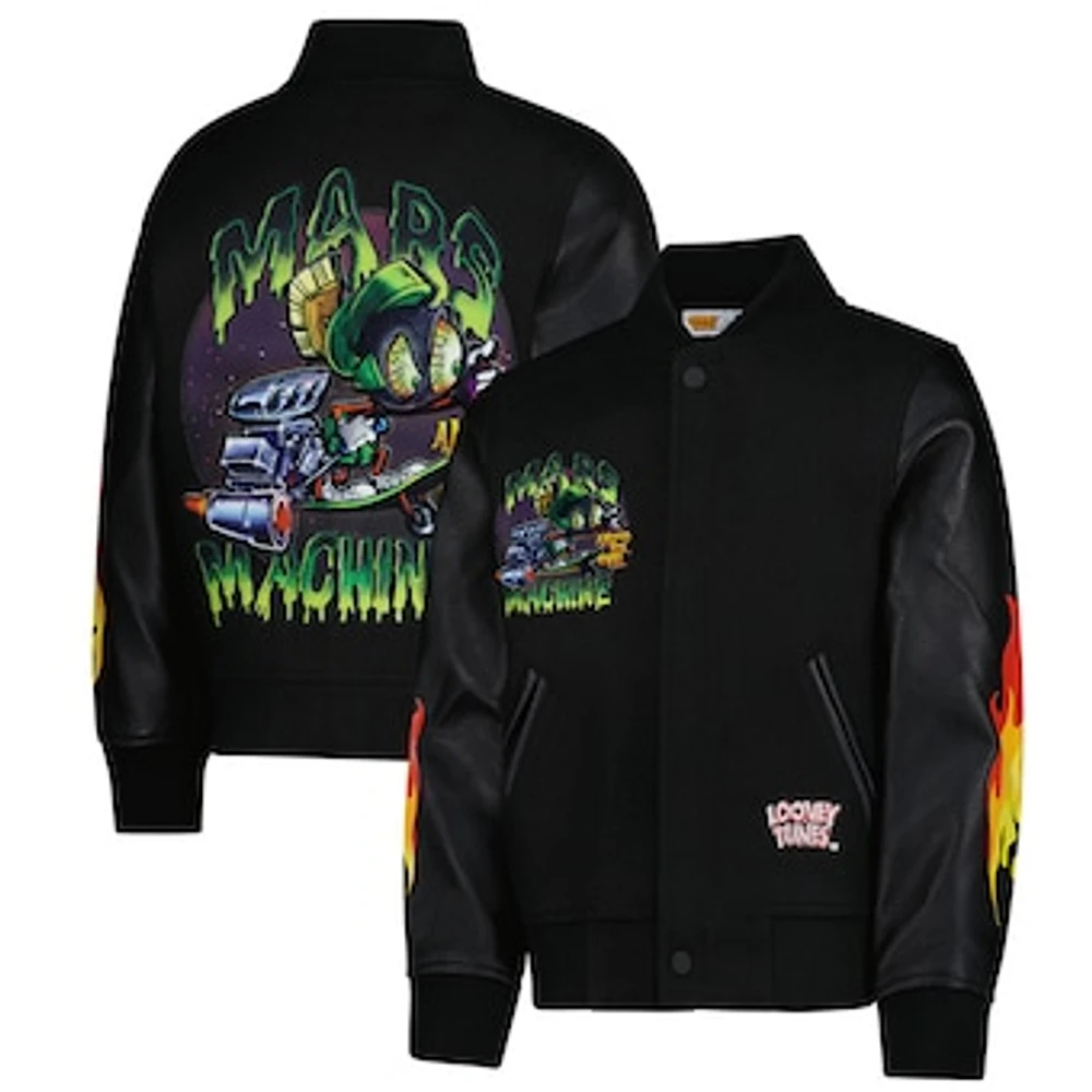 Youth Freeze Max Black Looney Tunes Mars Machine Marvin Full-Zip Varsity Jacket