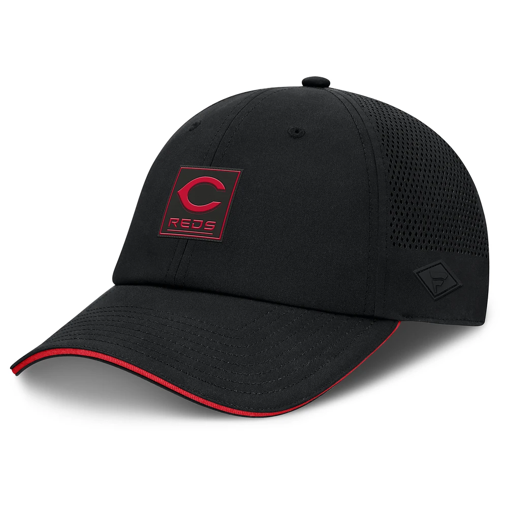 Men's Fanatics Black Cincinnati Reds Level Up Driver Adjustable Hat