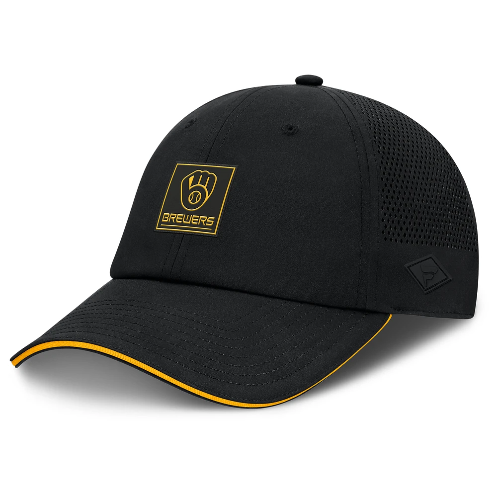 Men's Fanatics Black Milwaukee Brewers Level Up Driver Adjustable Hat