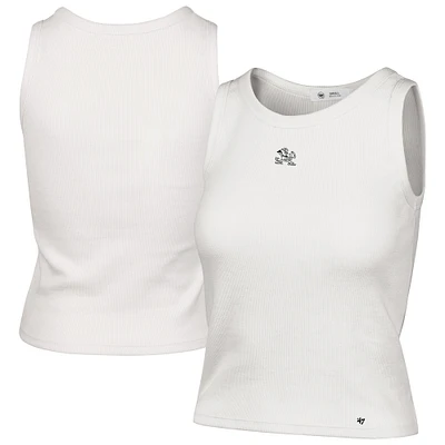 Women's '47 Cream Notre Dame Fighting Irish Micro Logo Ribbed Cropped Tank Top