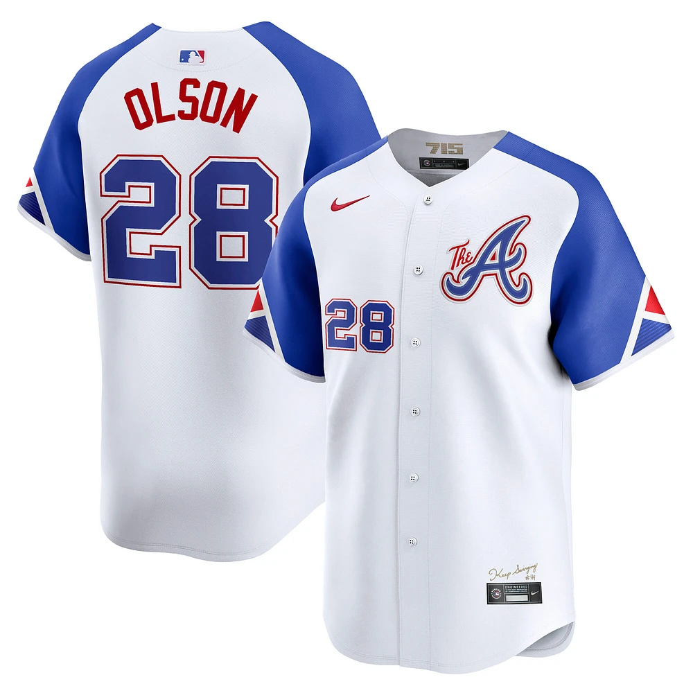 Men's Nike Matt Olson White Atlanta Braves City Connect Limited Jersey