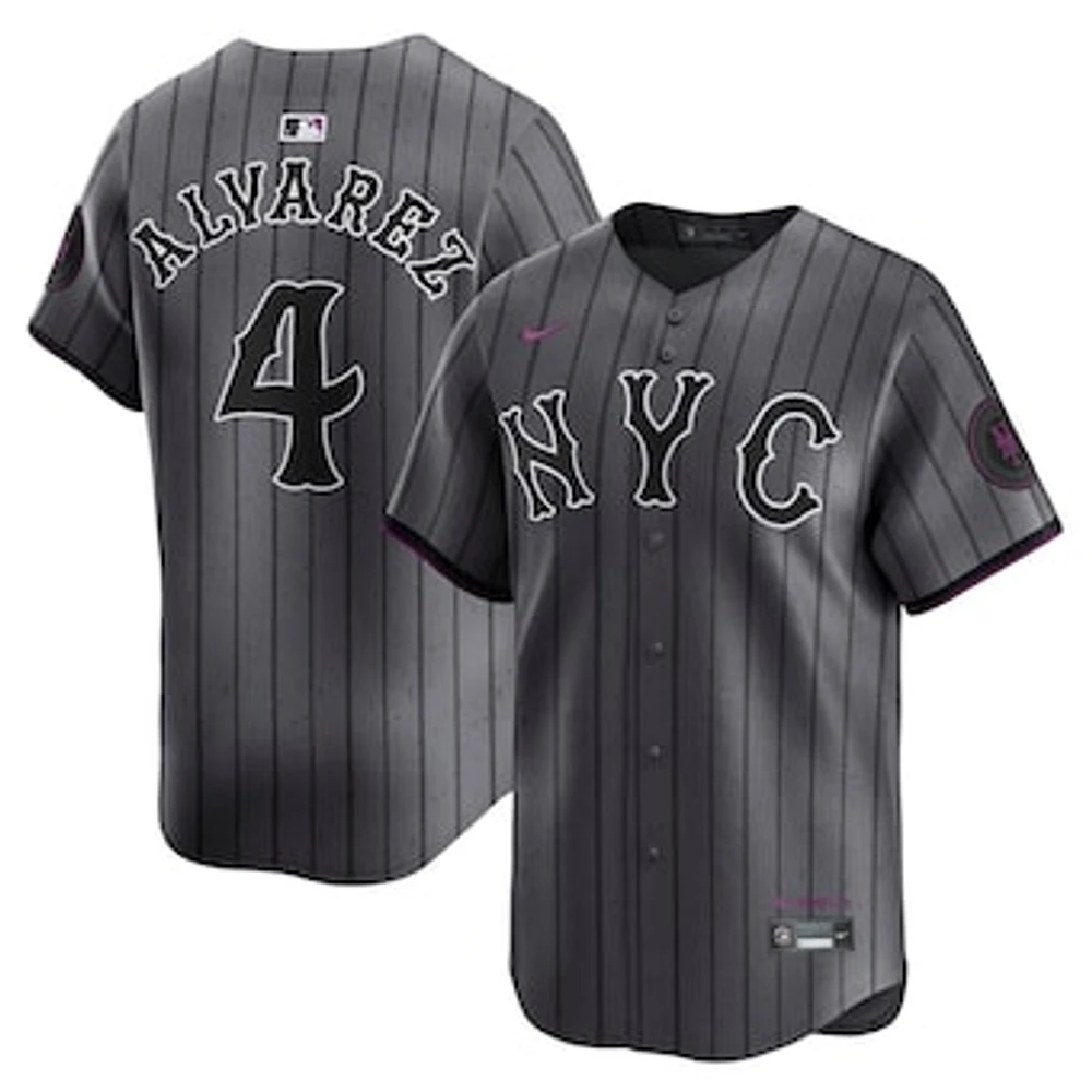 Men's Nike Francisco Alvarez Gray New York Mets City Connect Limited Jersey