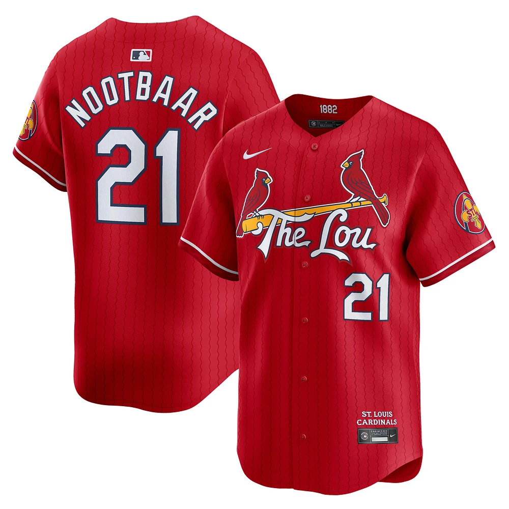 Men's Nike Lars Nootbaar Red St. Louis Cardinals City Connect Limited Jersey