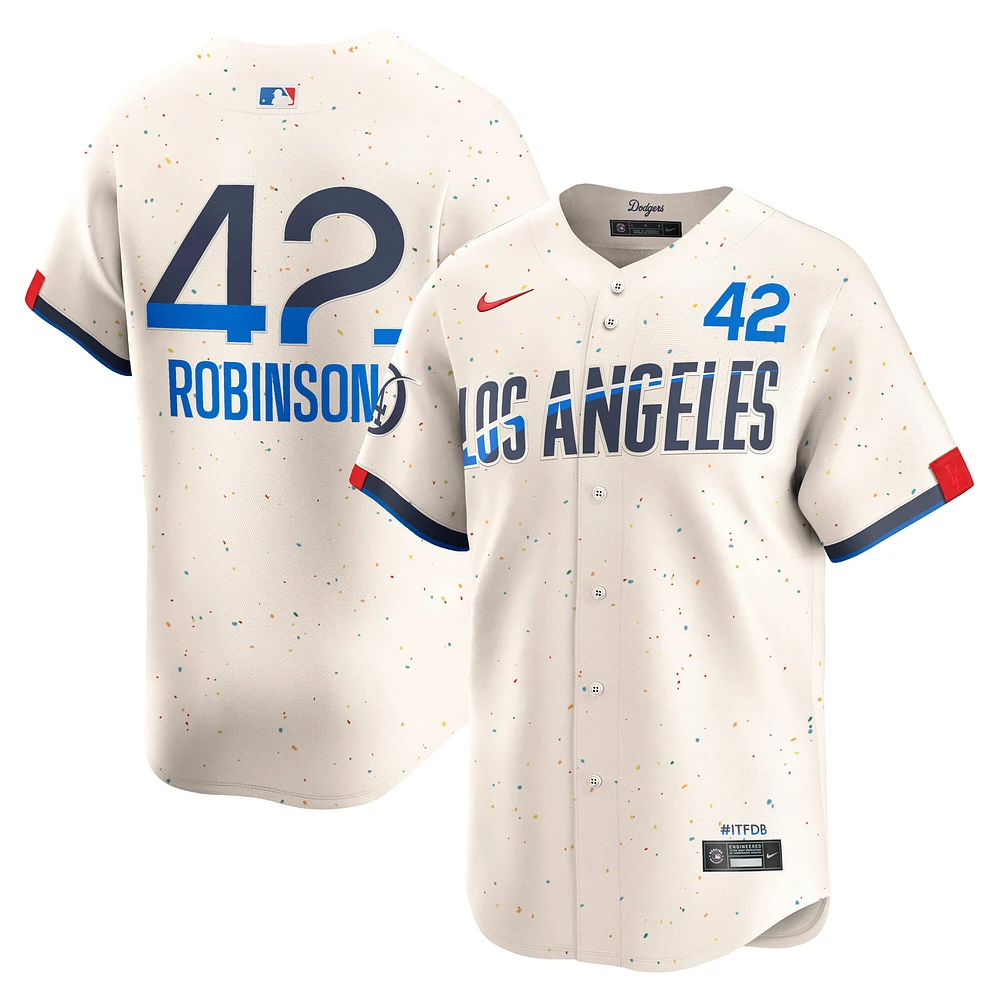 Men's Nike Jackie Robinson Cream Los Angeles Dodgers City Connect Limited Player Jersey