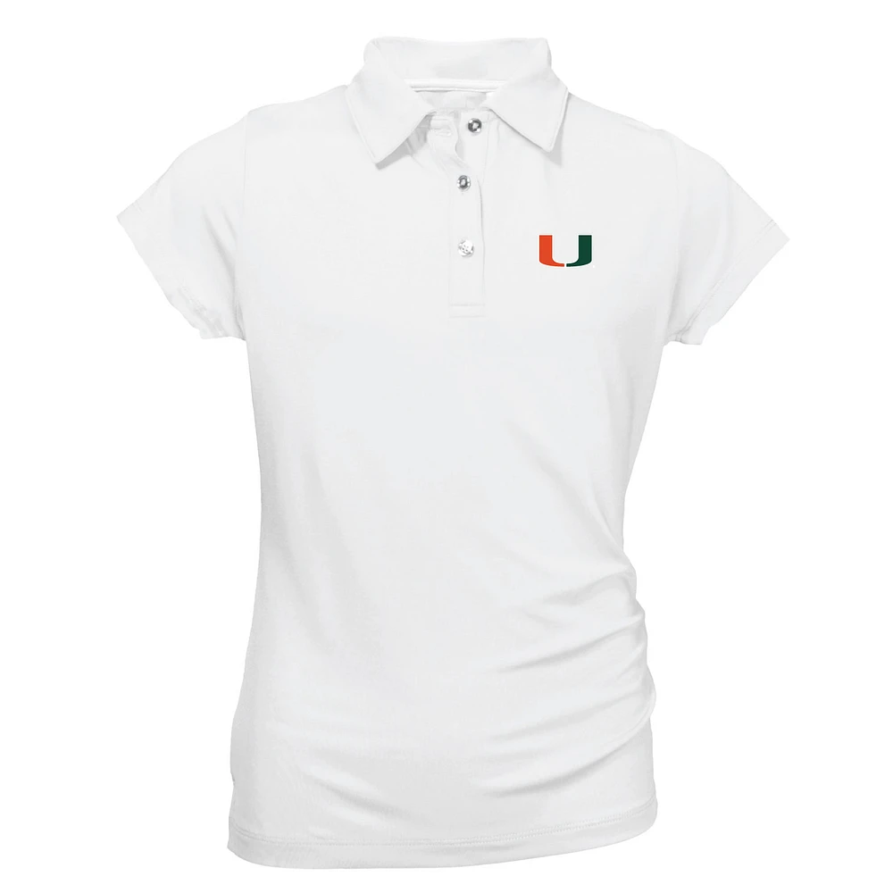Youth Garb White Miami Hurricanes Brighton Polo