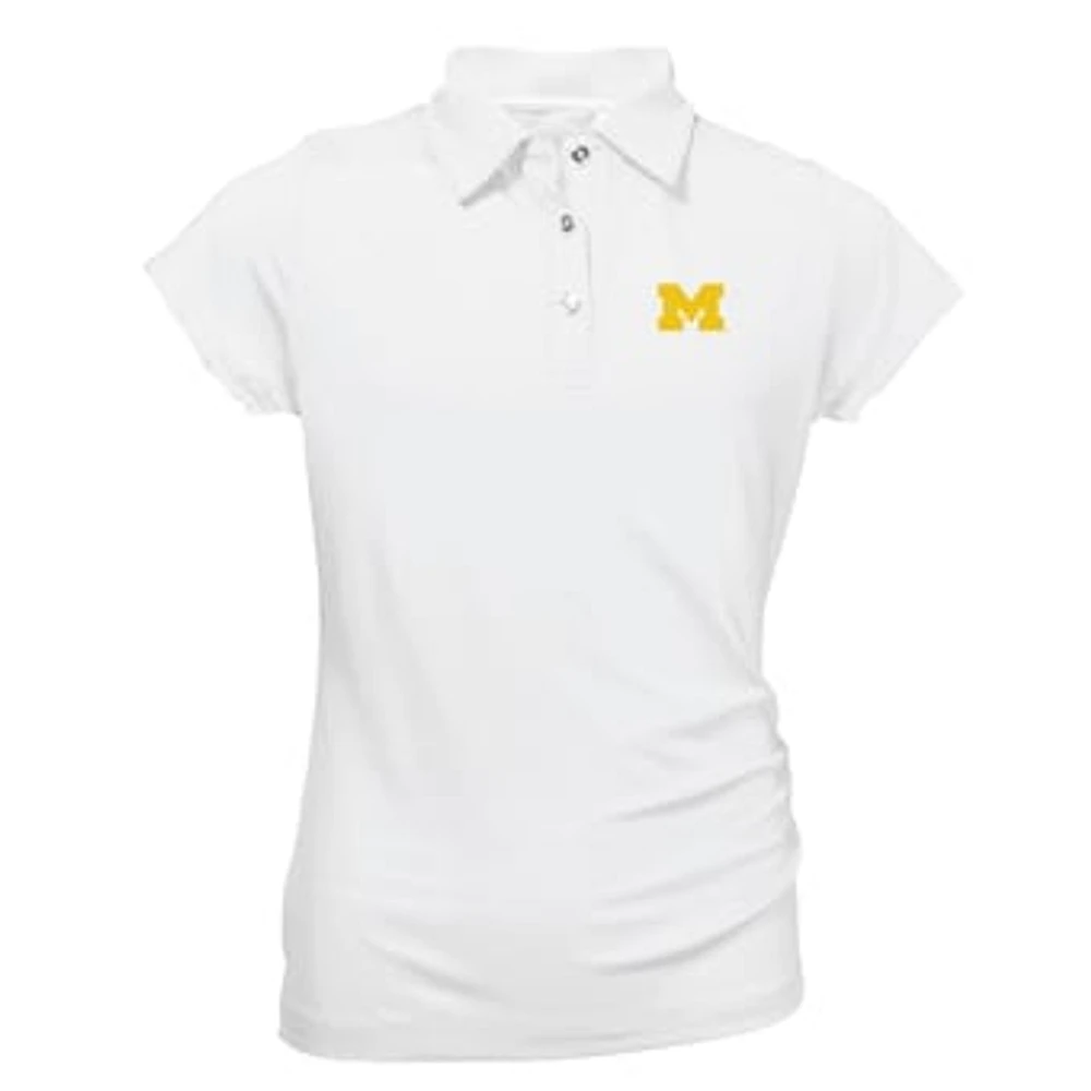 Youth Garb White Michigan Wolverines Brighton Polo