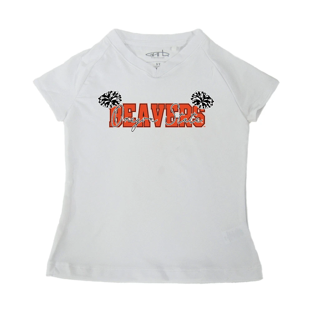 Girls Toddler Garb White Oregon State Beavers Brittany V-Neck T-Shirt