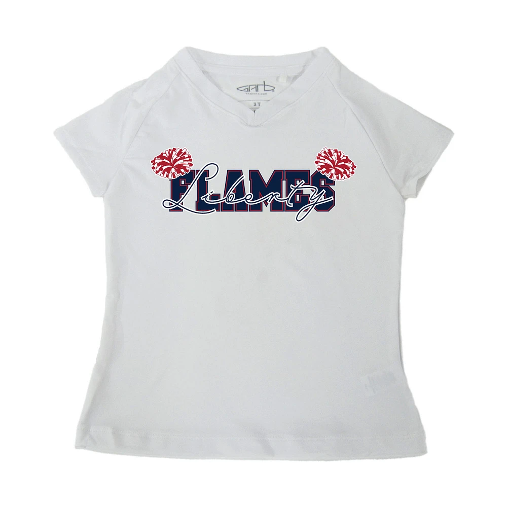 Girls Toddler Garb White Liberty Flames Brittany V-Neck T-Shirt