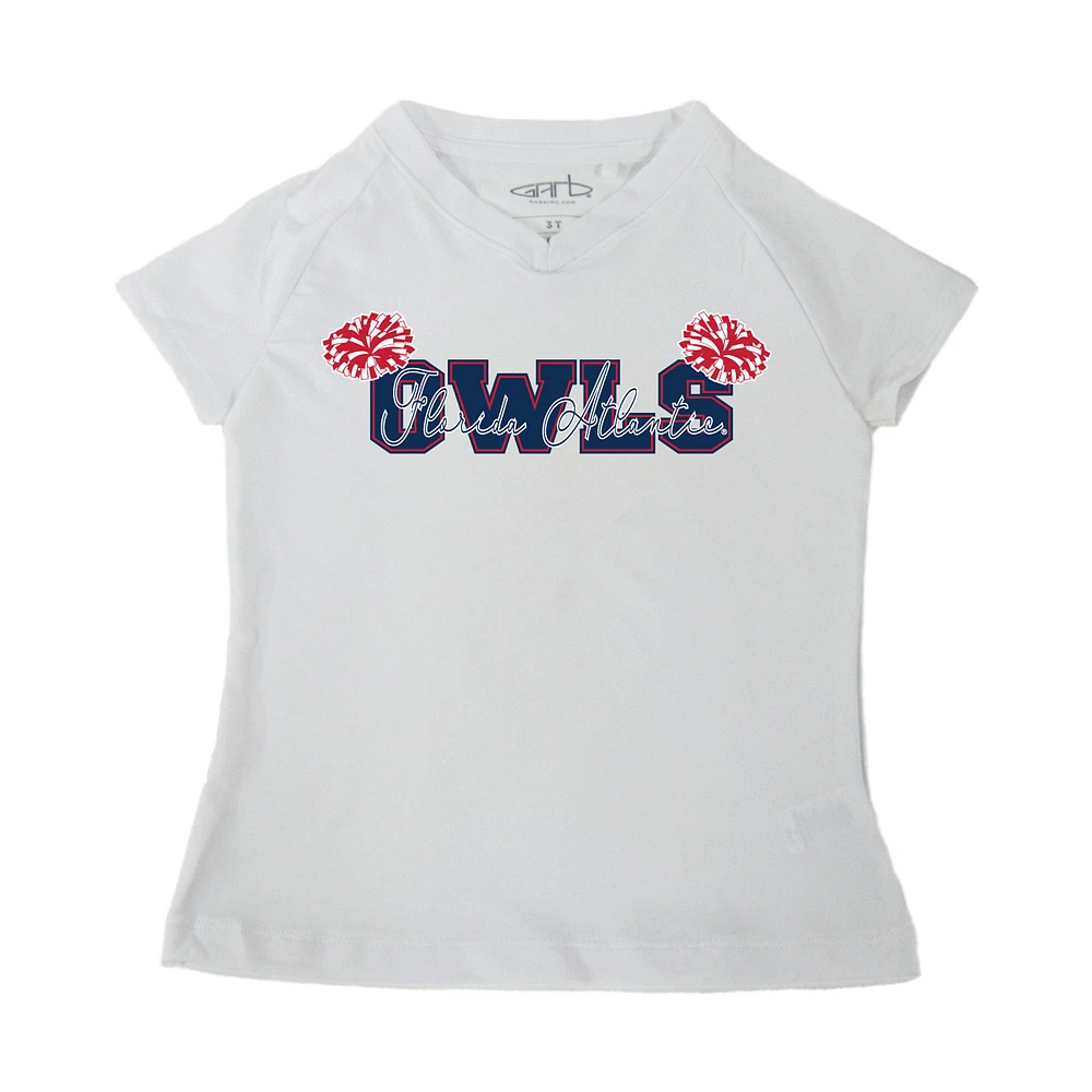 Girls Toddler Garb White Florida Atlantic Owls Brittany V-Neck T-Shirt