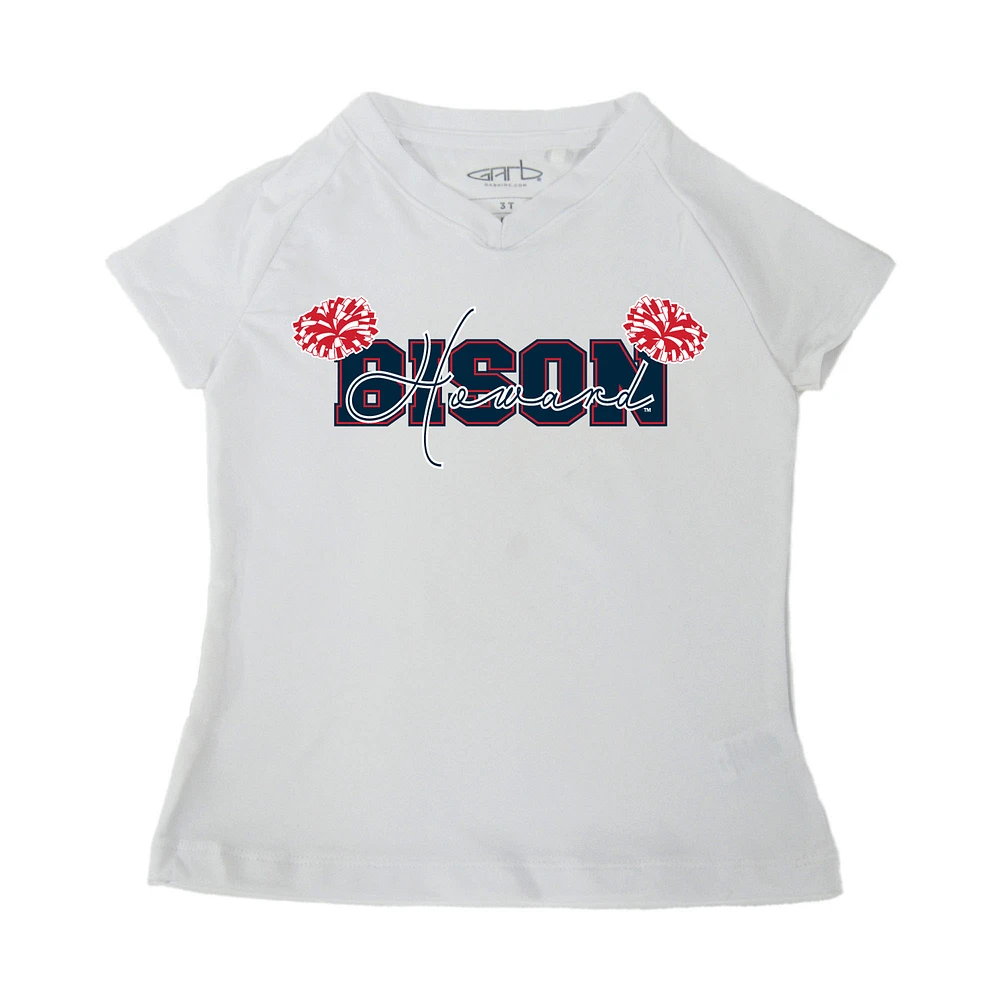 Girls Toddler Garb White Howard Bison Brittany V-Neck T-Shirt