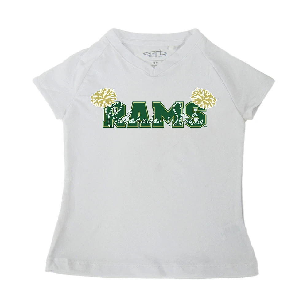 Girls Toddler Garb White Colorado State Rams Brittany V-Neck T-Shirt