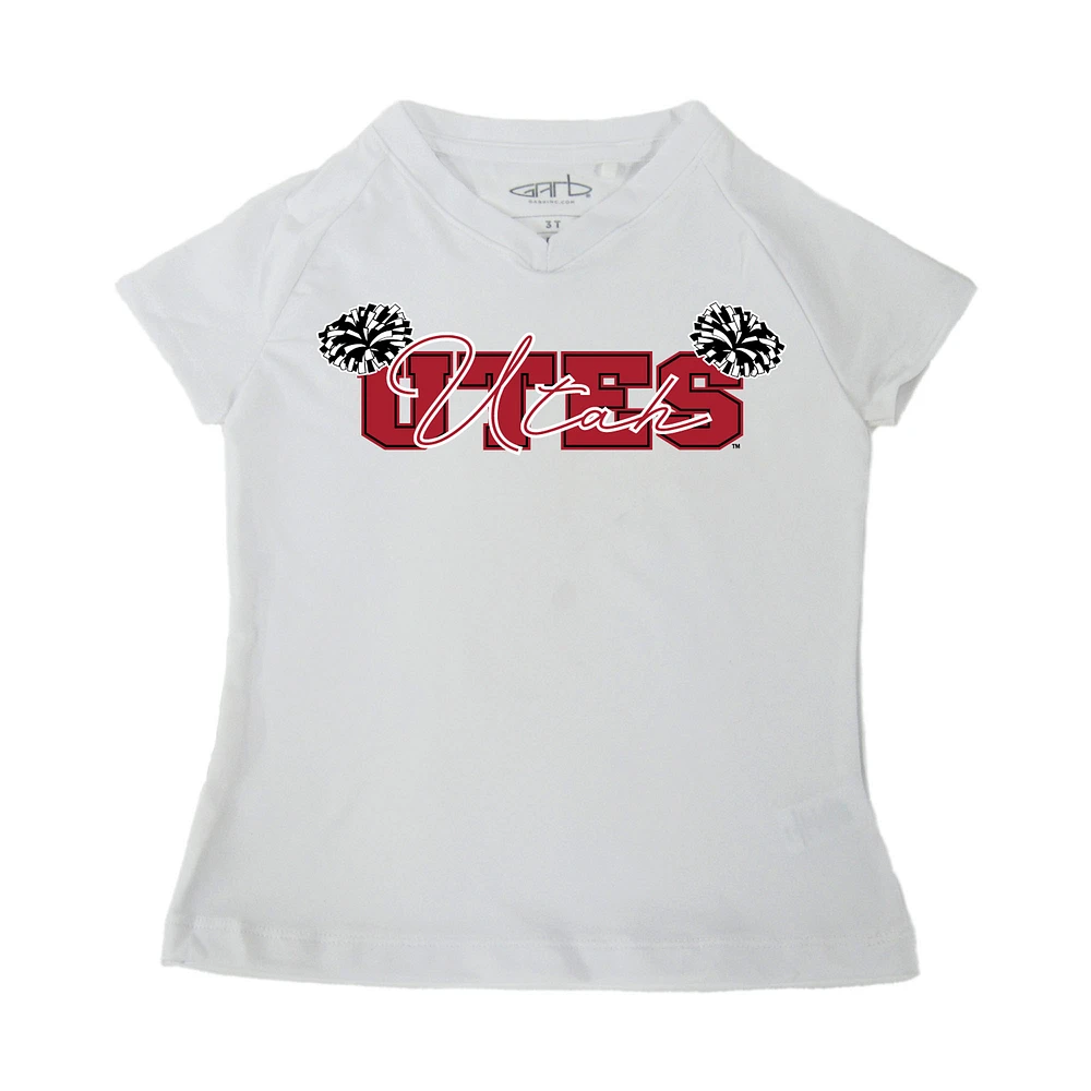 Girls Toddler Garb White Utah Utes Brittany V-Neck T-Shirt