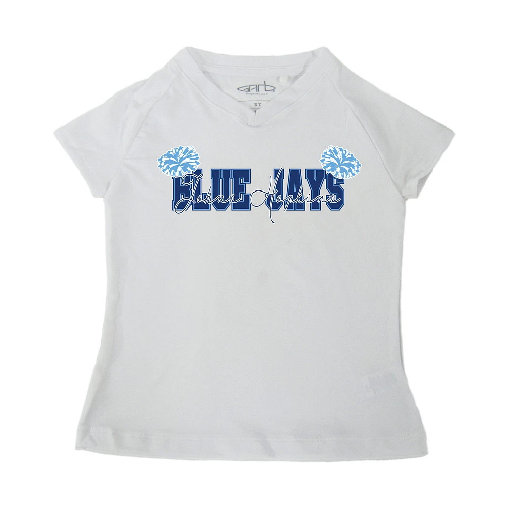 Girls Toddler Garb White Johns Hopkins Blue Jays Brittany V-Neck T-Shirt
