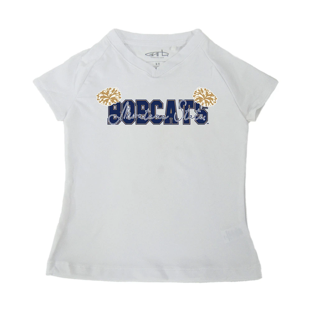 Girls Toddler Garb White Montana State Bobcats Brittany V-Neck T-Shirt
