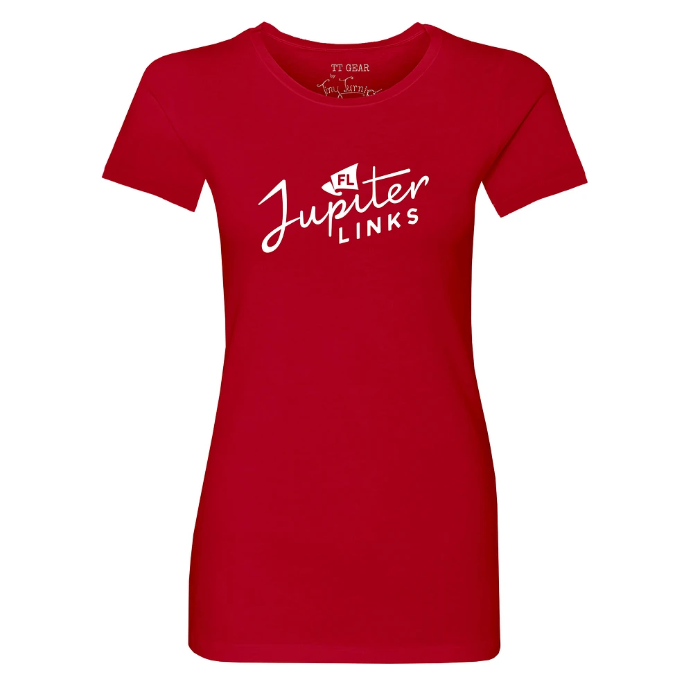 Women's Tiny Turnip Red Jupiter Links Golf Club Team T-Shirt