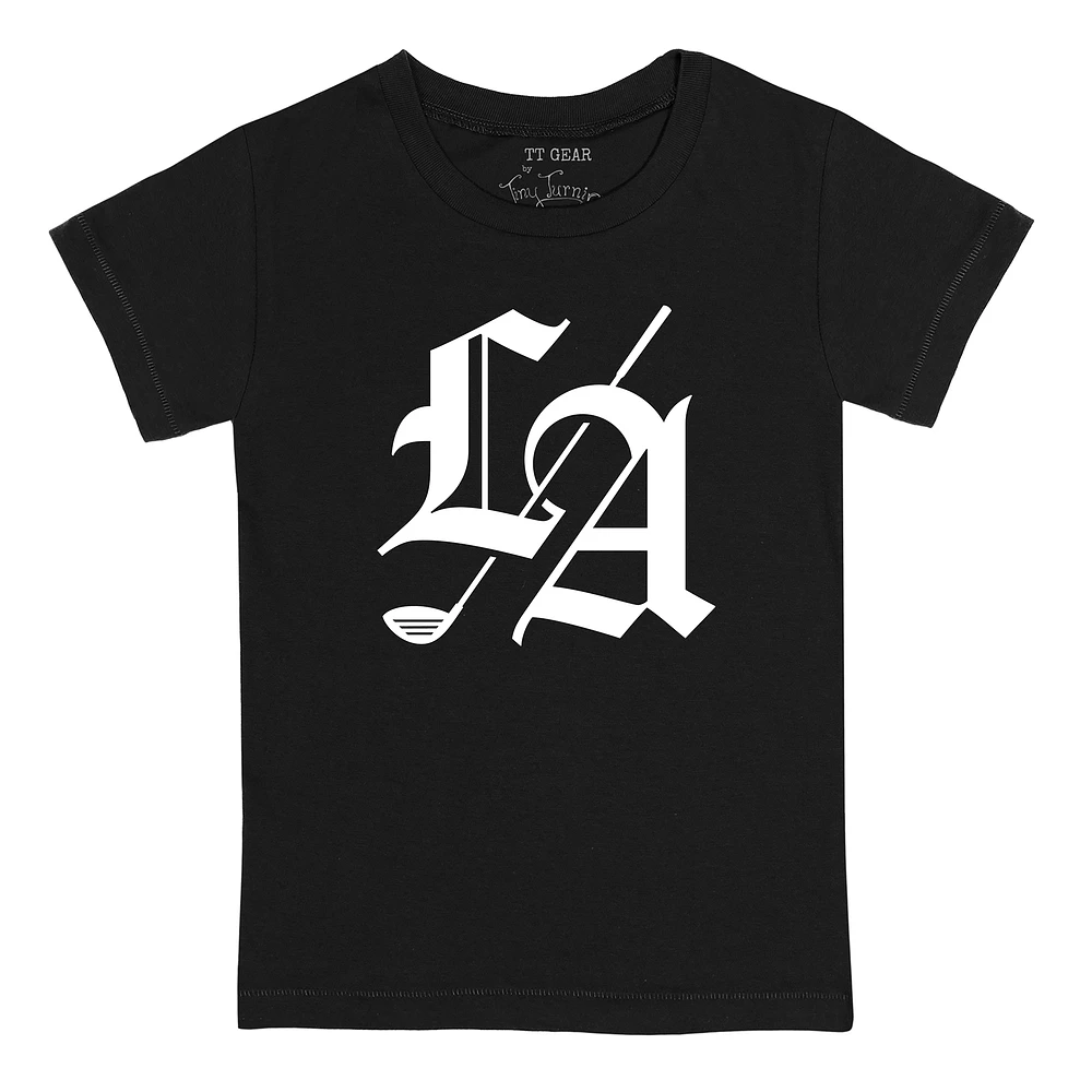 Youth Tiny Turnip Black Los Angeles Golf Club Team T-Shirt