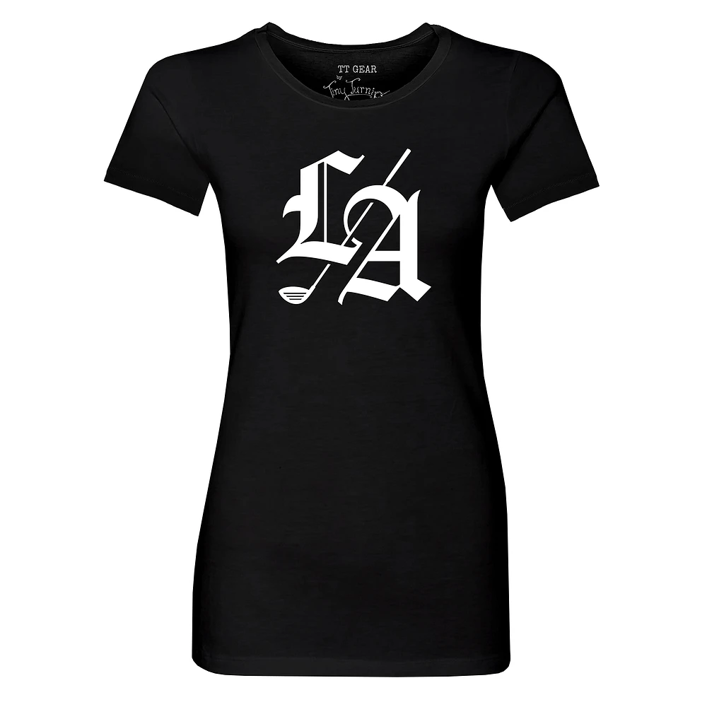 Women's Tiny Turnip Black Los Angeles Golf Club Team T-Shirt