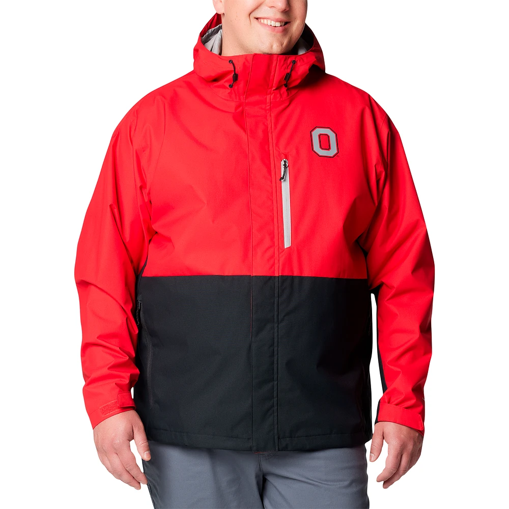 Men's Columbia Scarlet Ohio State Buckeyes Big & Tall Field Bound Omni-Tech™ Full-Zip Jacket