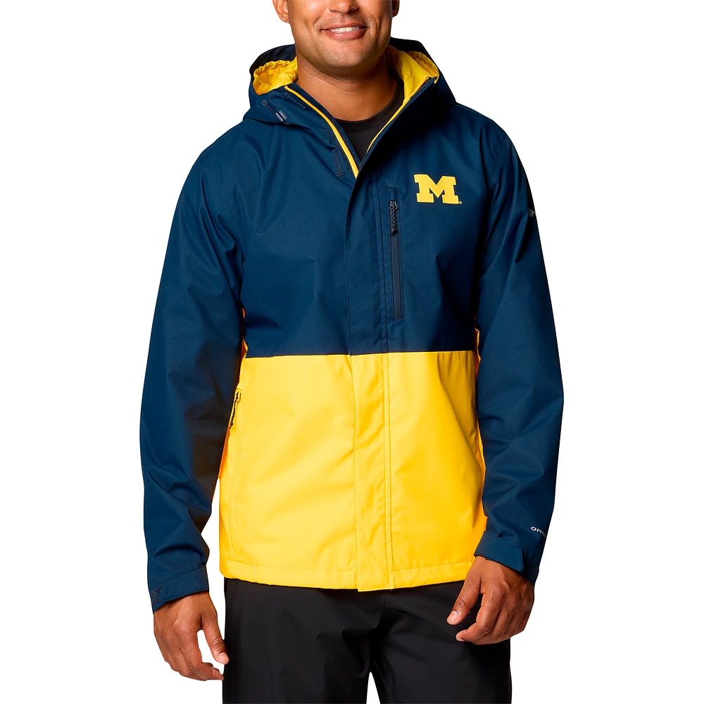 Men's Columbia Navy Michigan Wolverines Big & Tall Field Bound Omni-Tech™ Full-Zip Jacket