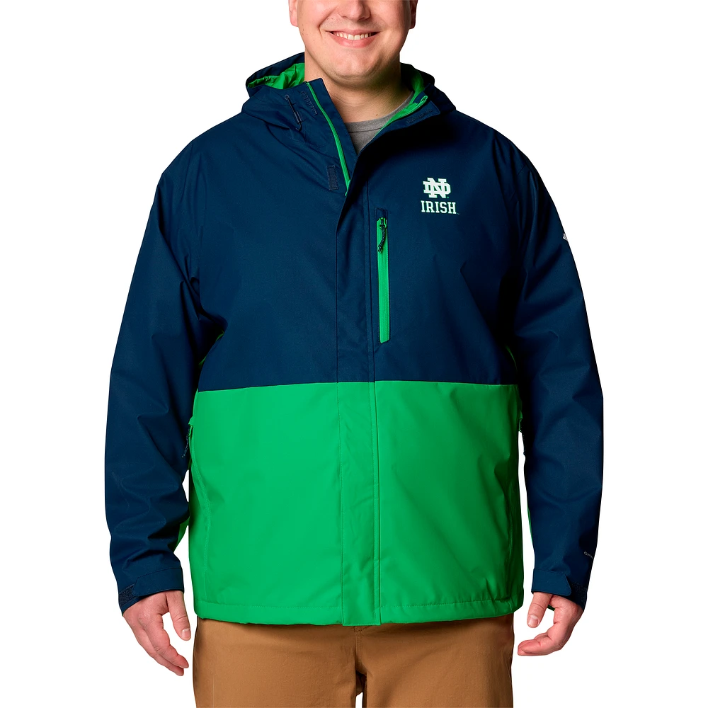 Men's Columbia Navy Notre Dame Fighting Irish Big & Tall Field Bound Omni-Tech™ Full-Zip Jacket