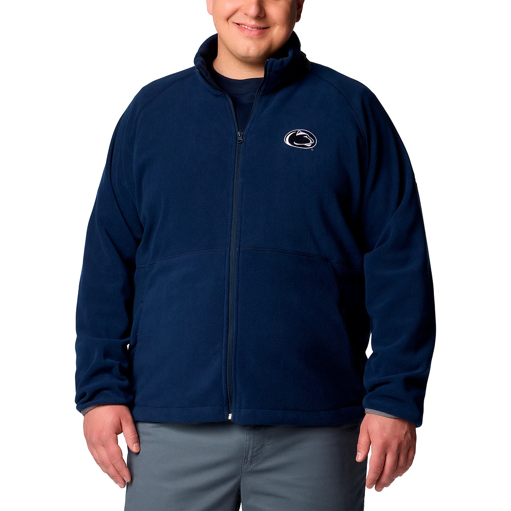 Men's Columbia Navy Penn State Nittany Lions Big & Tall Flanker™ IV Fleece Raglan Full-Zip Jacket