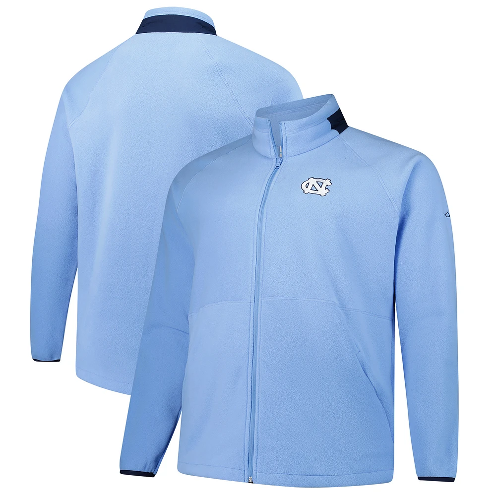 Men's Columbia Carolina Blue North Carolina Tar Heels Big & Tall Flanker™ IV Fleece Raglan Full-Zip Jacket