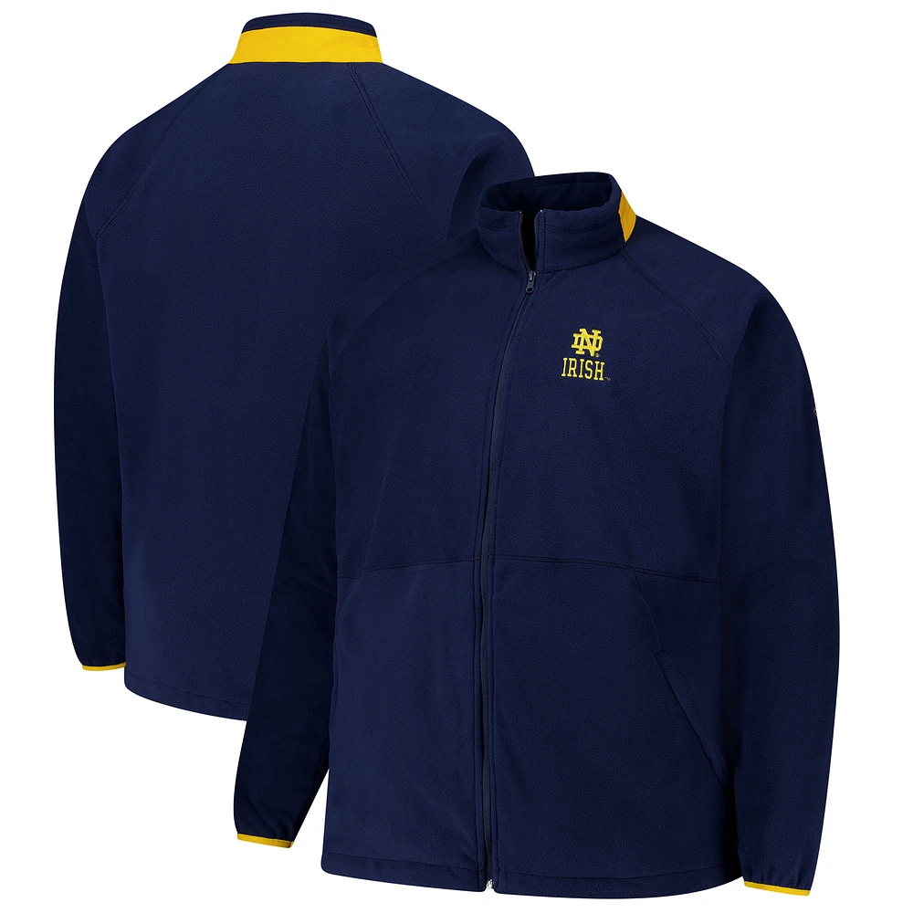 Men's Columbia Navy Notre Dame Fighting Irish Big & Tall Flanker™ IV Fleece Raglan Full-Zip Jacket
