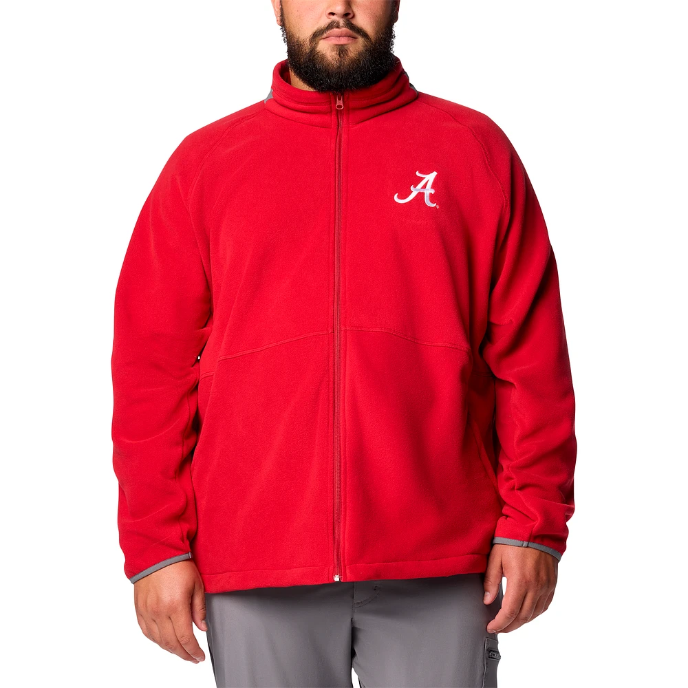 Men's Columbia Crimson Alabama Tide Big & Tall Flanker™ IV Fleece Raglan Full-Zip Jacket