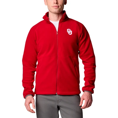 Men's Columbia Crimson Oklahoma Sooners Big & Tall Flanker™ IV Fleece Raglan Full-Zip Jacket