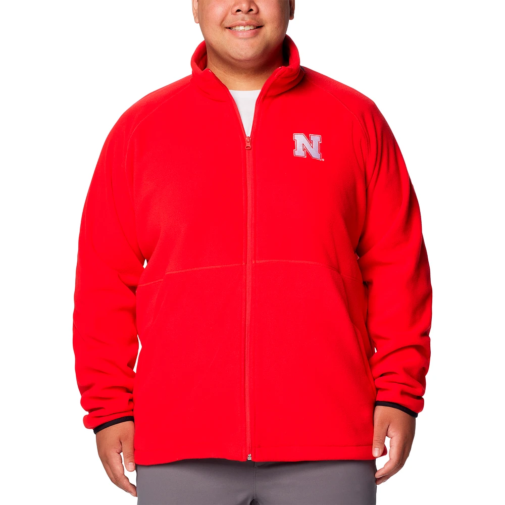 Men's Columbia Scarlet Nebraska Huskers Big & Tall Flanker™ IV Fleece Raglan Full-Zip Jacket