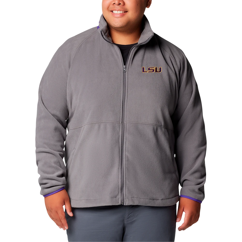 Men's Columbia Gray LSU Tigers Big & Tall Flanker™ IV Fleece Raglan Full-Zip Jacket