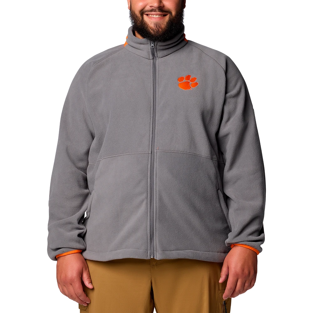 Men's Columbia Gray Clemson Tigers Big & Tall Flanker™ IV Fleece Raglan Full-Zip Jacket