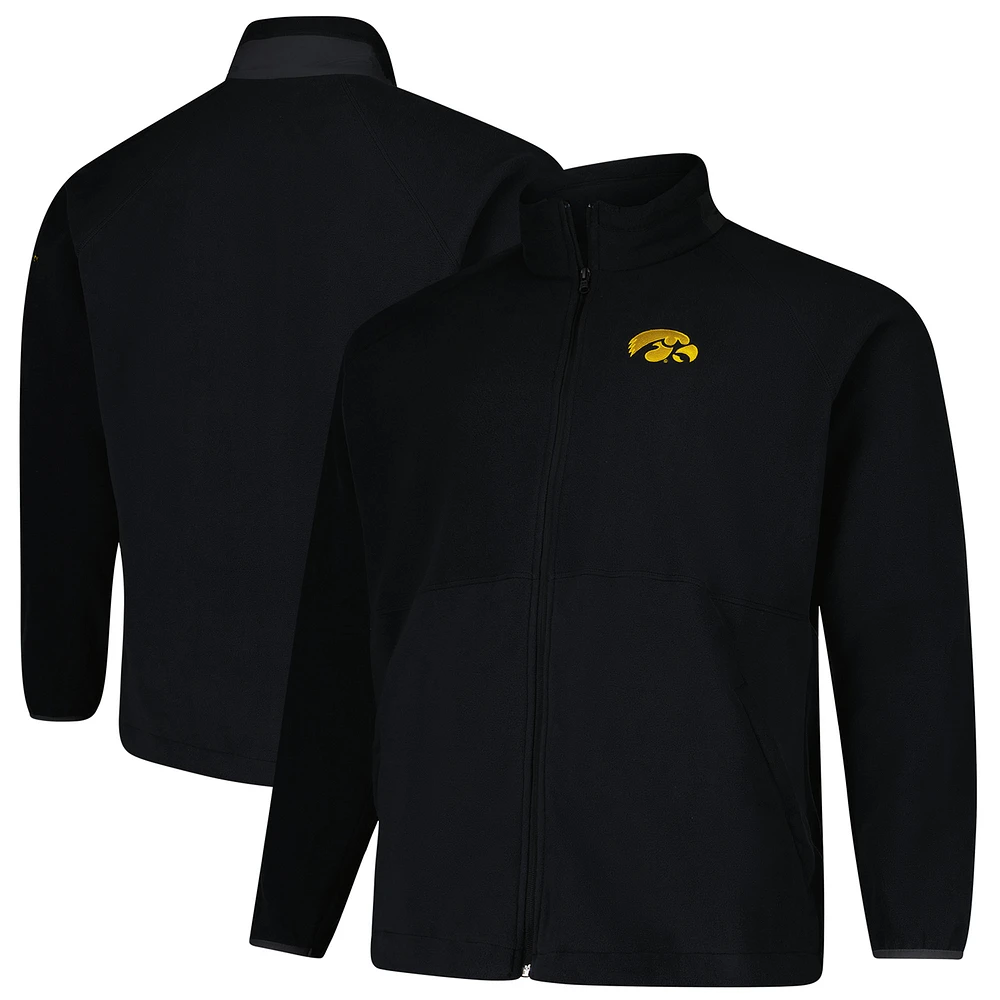 Men's Columbia Black Iowa Hawkeyes Big & Tall Flanker™ IV Fleece Raglan Full-Zip Jacket