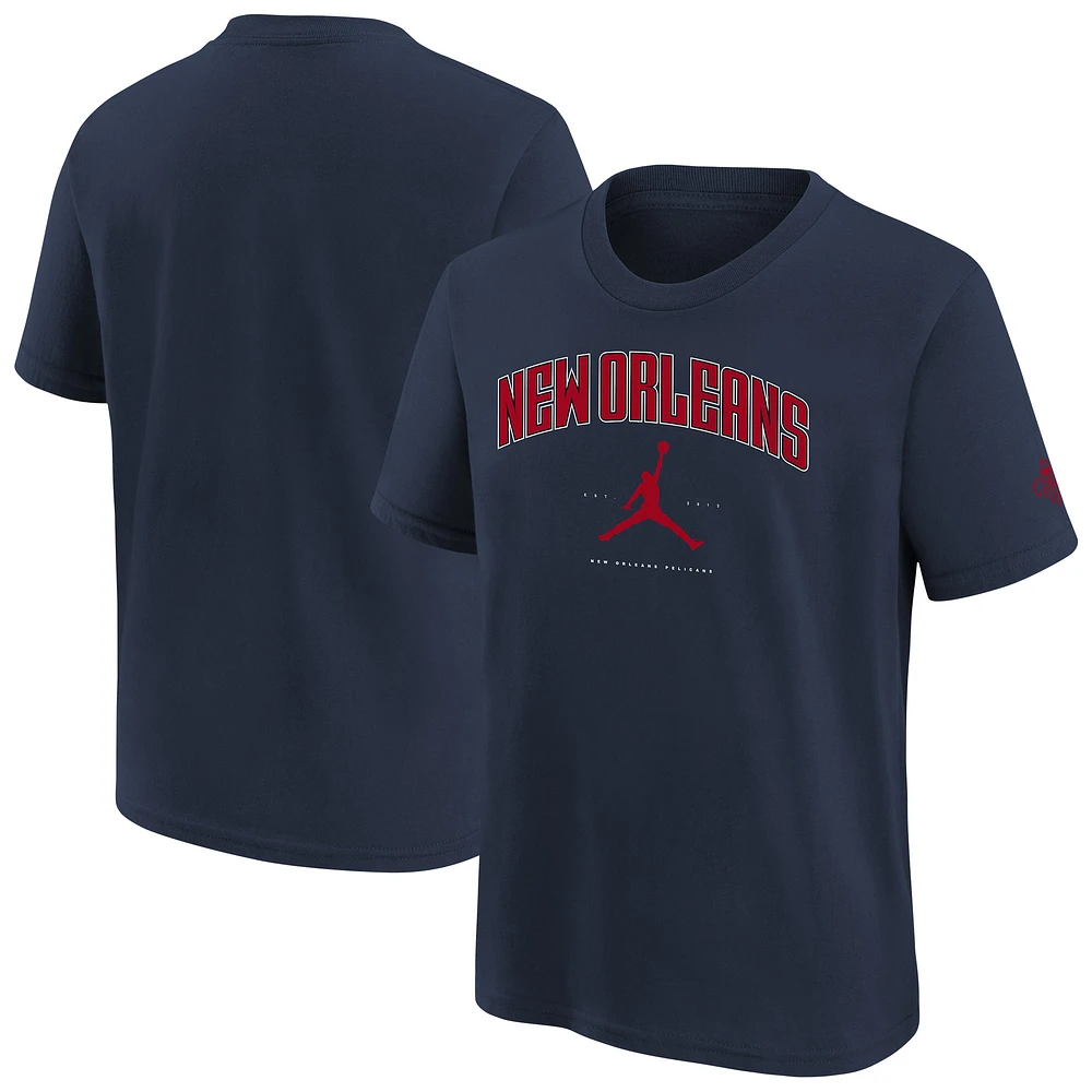 Youth Jordan Brand Navy New Orleans Pelicans Essential Cities T-Shirt