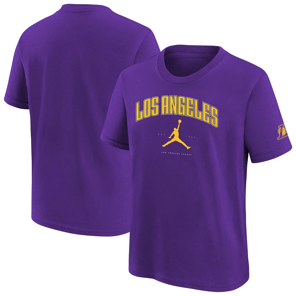 Youth Jordan Brand Purple Los Angeles Lakers Essential Cities T-Shirt