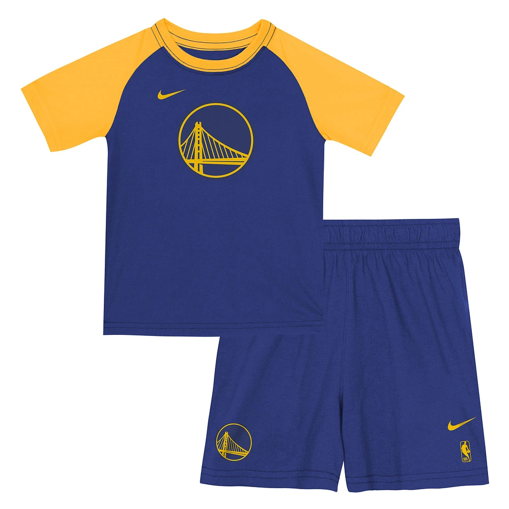Toddler Nike Royal Golden State Warriors Practice T-Shirt & Shorts Set