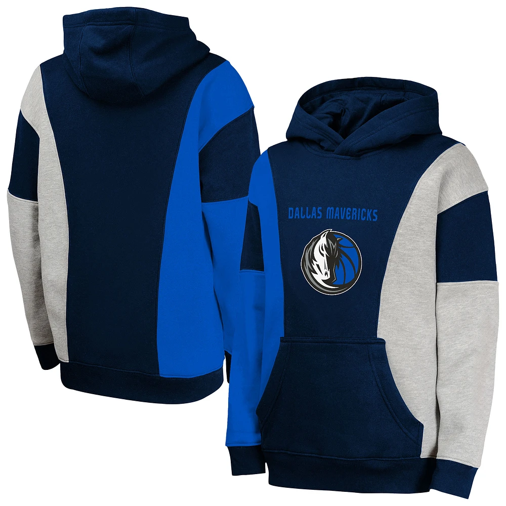 Youth Navy Dallas Mavericks Ace the Hole Pullover Hoodie
