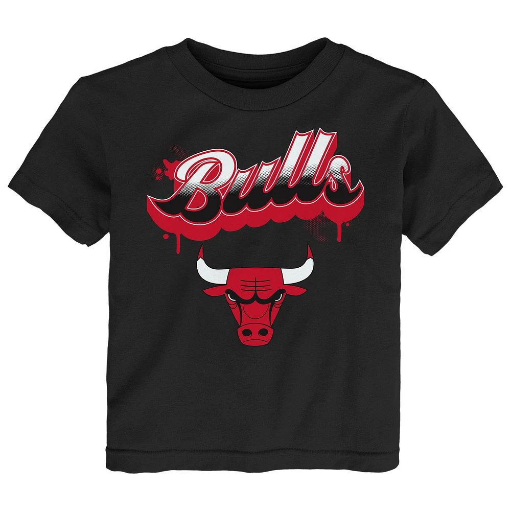 Youth Black Chicago Bulls Bubbly Script T-Shirt