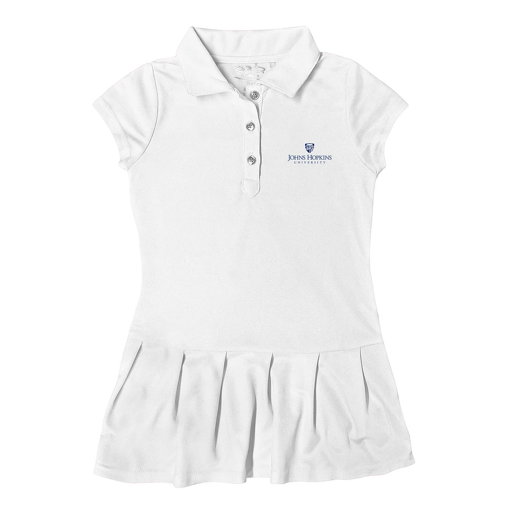 Girls Toddler Garb White Johns Hopkins Blue Jays Caroline Polo Dress