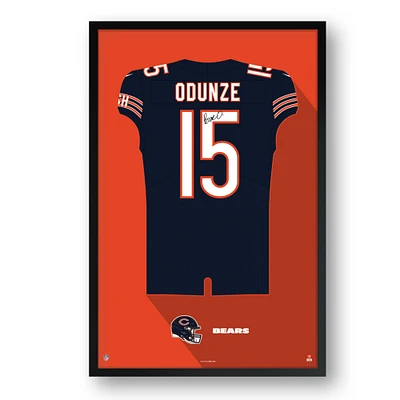 Rome Odunze Chicago Bears Framed 14" x 20" Jersey Art Print