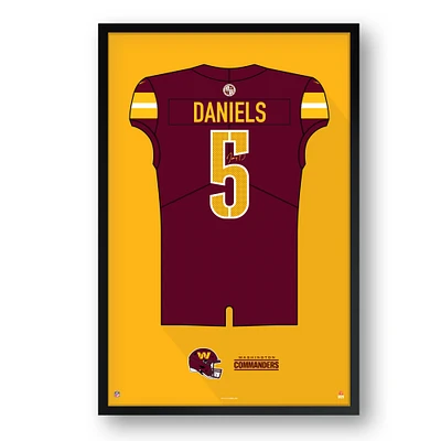 Jayden Daniels Washington Commanders Framed 14" x 20" Jersey Art Print