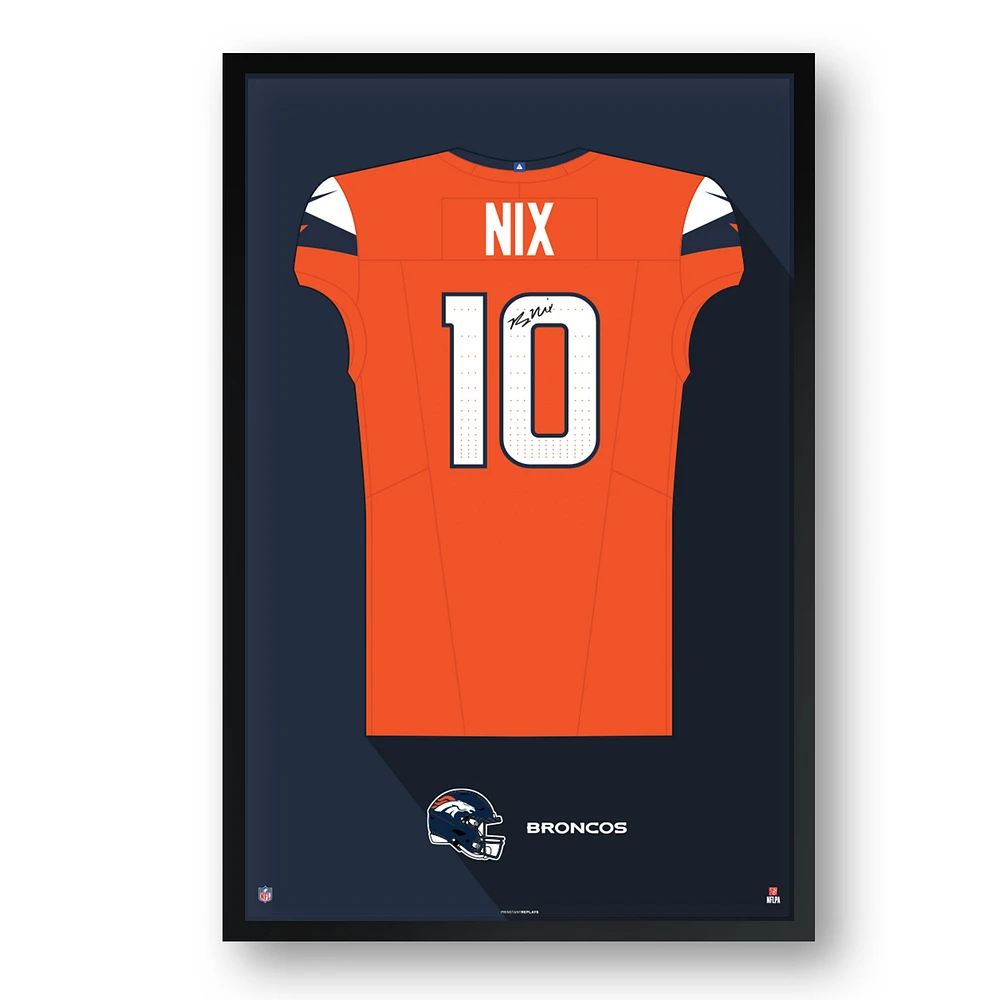 Bo Nix Denver Broncos Framed 27" x 39" Jersey Art Print