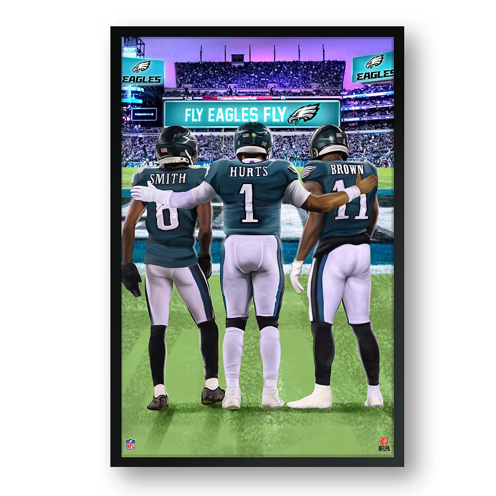 Philadelphia Eagles Framed 14" x 20" Three-Player Art Print