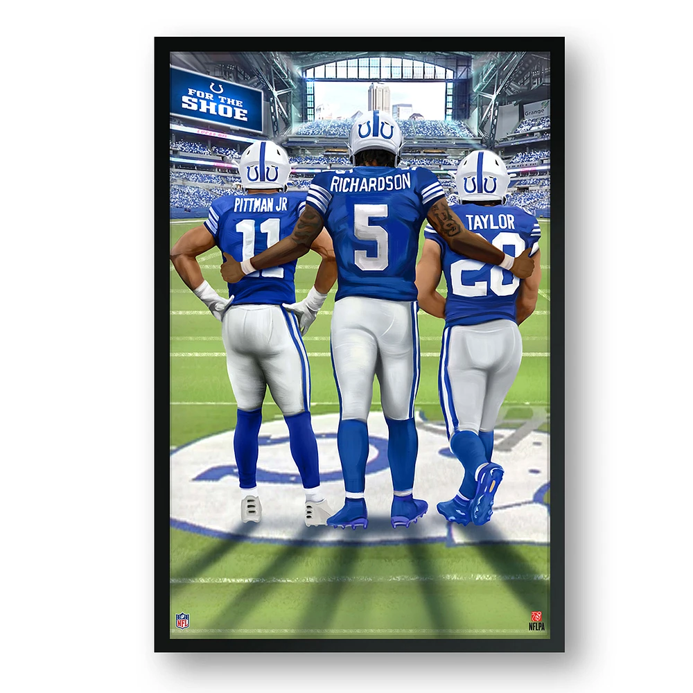 Indianapolis Colts Framed 27" x 39" Three-Player Art Print