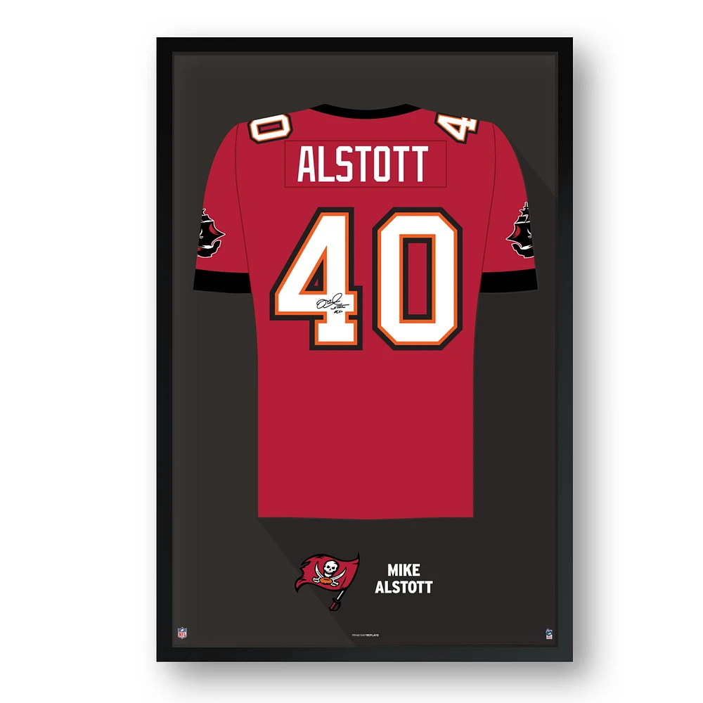 Mike Alstott Tampa Bay Buccaneers Framed 14" x 20" Retired Jersey Art Print