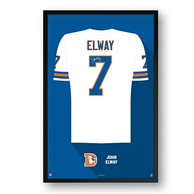 John Elway Denver Broncos Framed 14" x 20" Retired Jersey Art Print