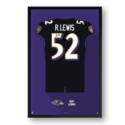 Ray Lewis Baltimore Ravens Framed 14" x 20" Retired Jersey Art Print