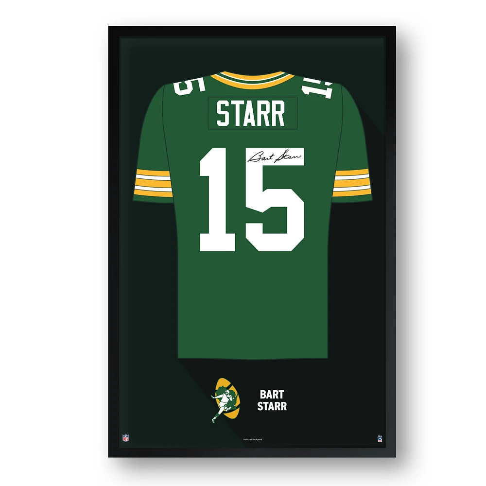 Bart Starr Green Bay Packers Framed 14" x 20" Retired Jersey Art Print
