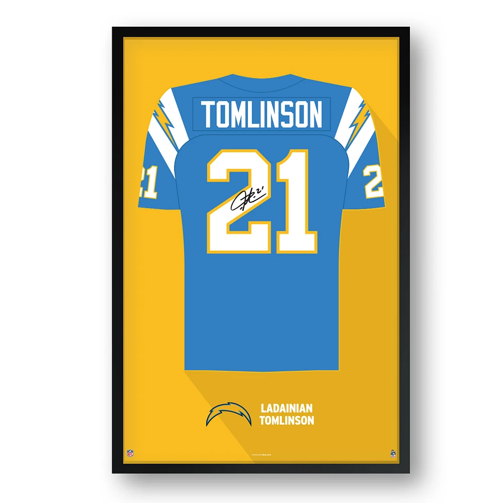 LaDainian Tomlinson Los Angeles Chargers Framed 14" x 20" Retired Jersey Art Print